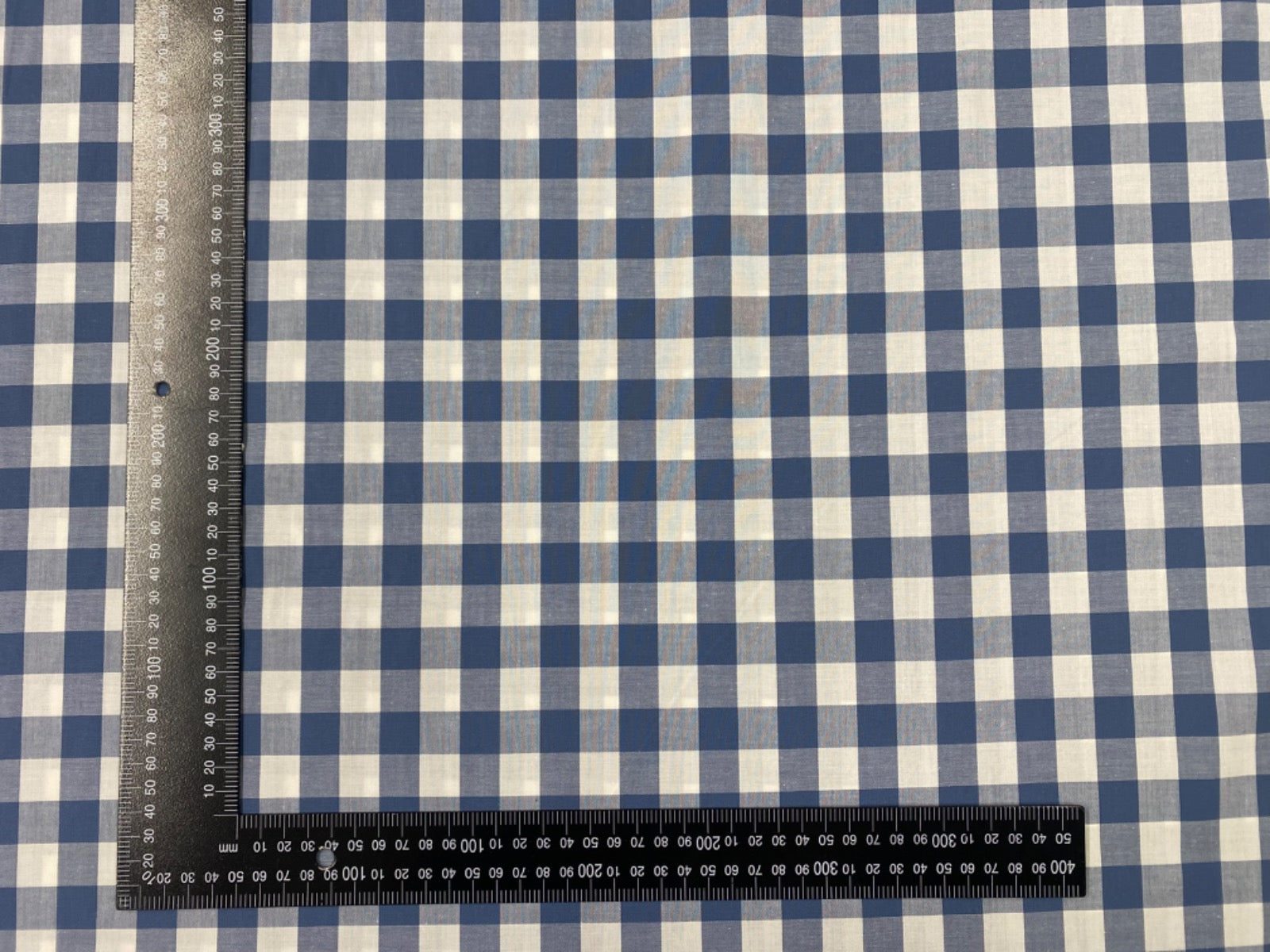 C747 17mm Denim Blue Woven Cotton Gingham