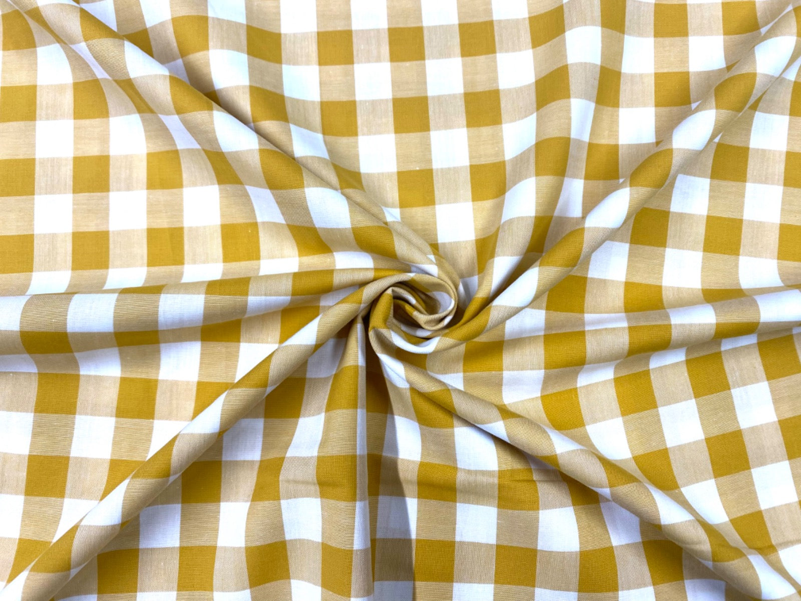 C745 17mm Mustard Woven Cotton Gingham