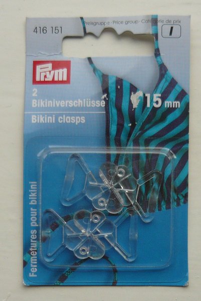 Prym Bikini Clasps Clear