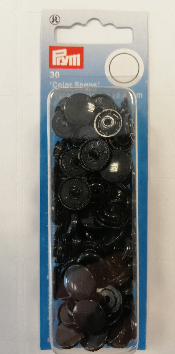 Prym Non Sew Colour Snap Fasteners Black