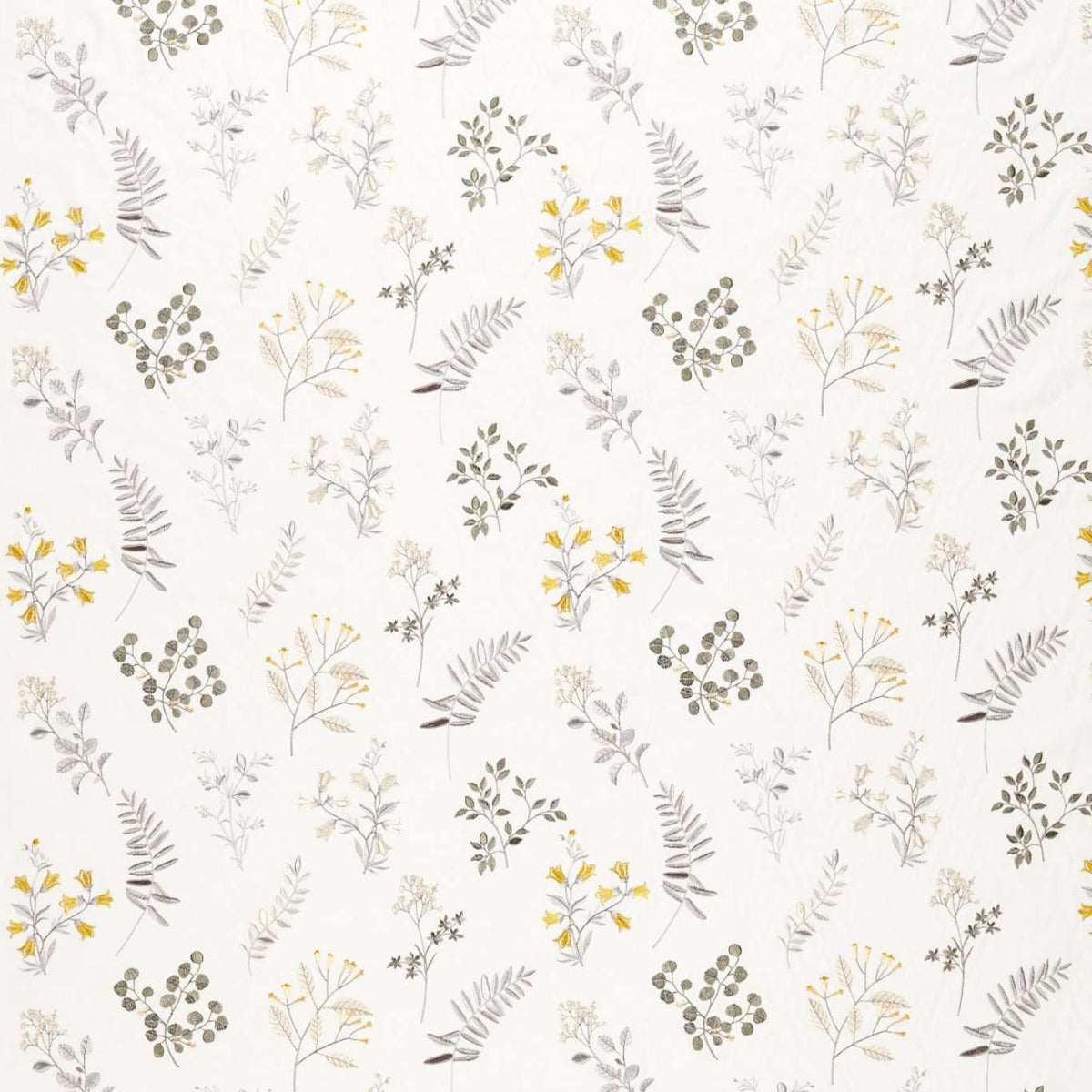 Clarke & Clarke Brigitte Pewter Chartreuse