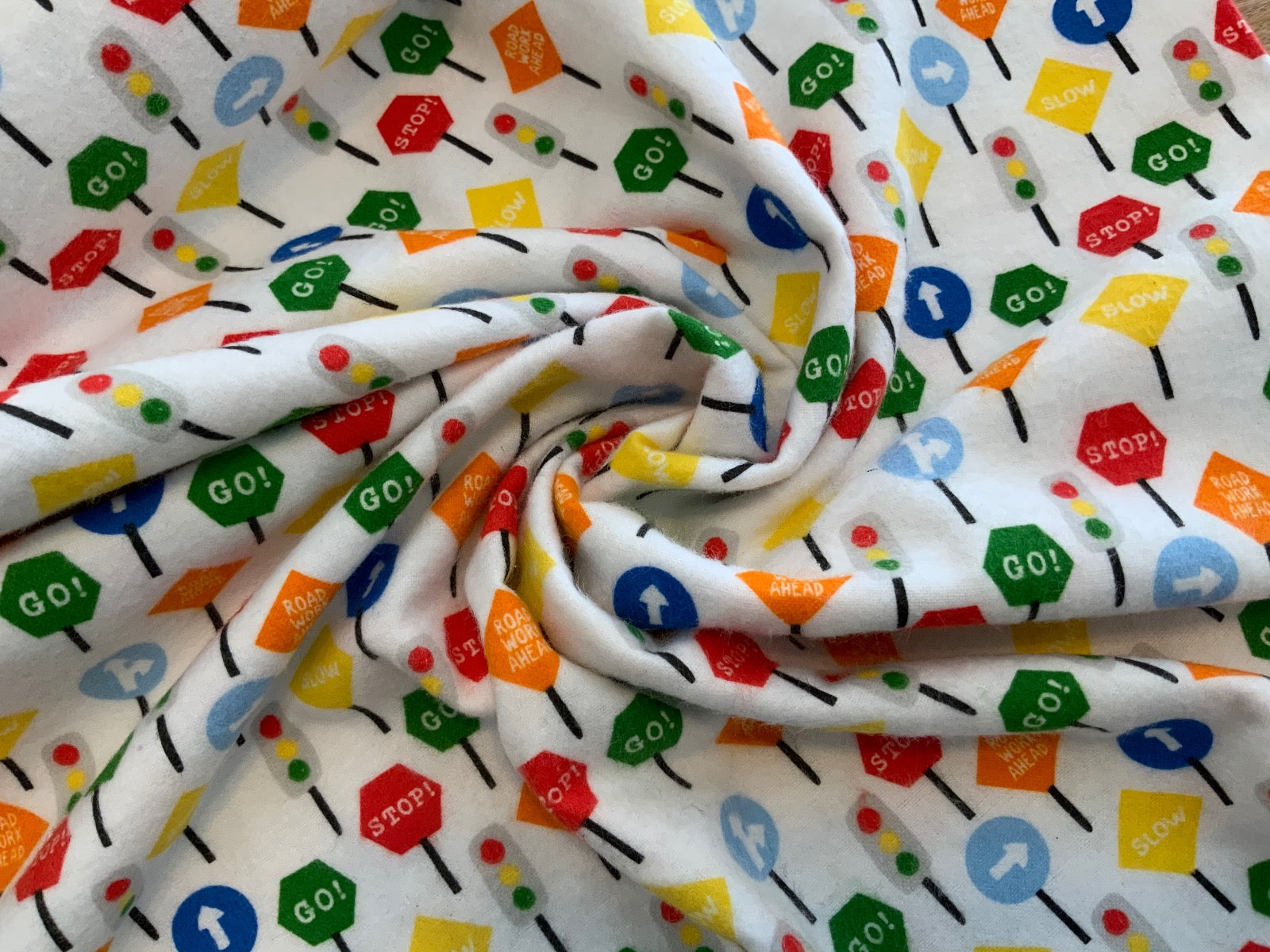 P115 Traffic Lights Brushed Cotton Flannel