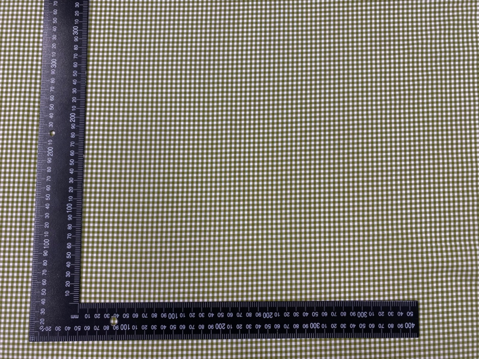 C749 3mm Green Olive Woven Cotton Gingham