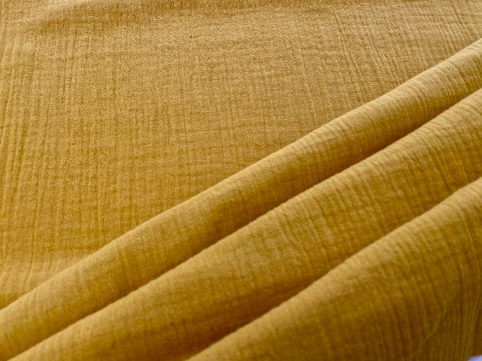 C337 Muslin Double Gauze Crinkle Gold/ Mustard