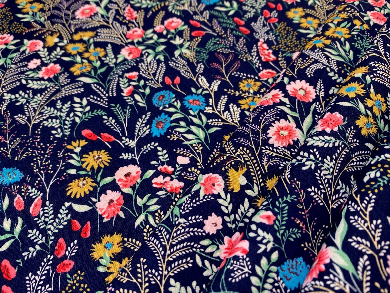 Teresa Floral Poplin Navy Multi C525