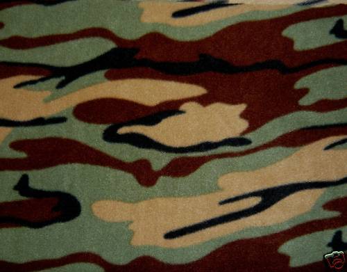 Jungle Green Camouflage Fleece Fabric C5937