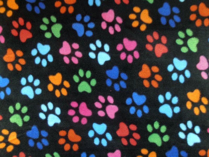 Paw Print Polar Fleece Black C6433