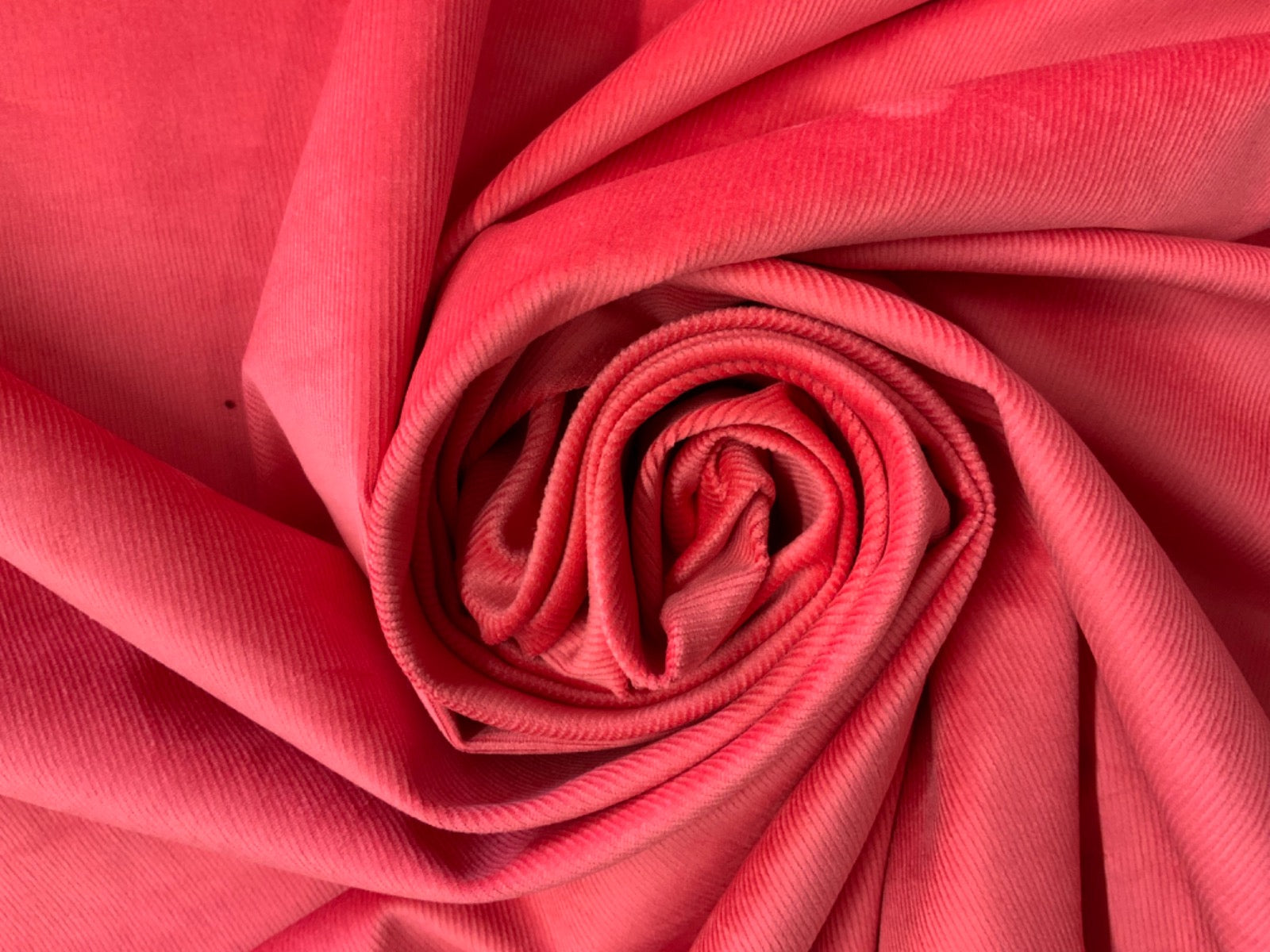 F261 Ex Designer Stretch 18 Wale Corduroy Coral Pink