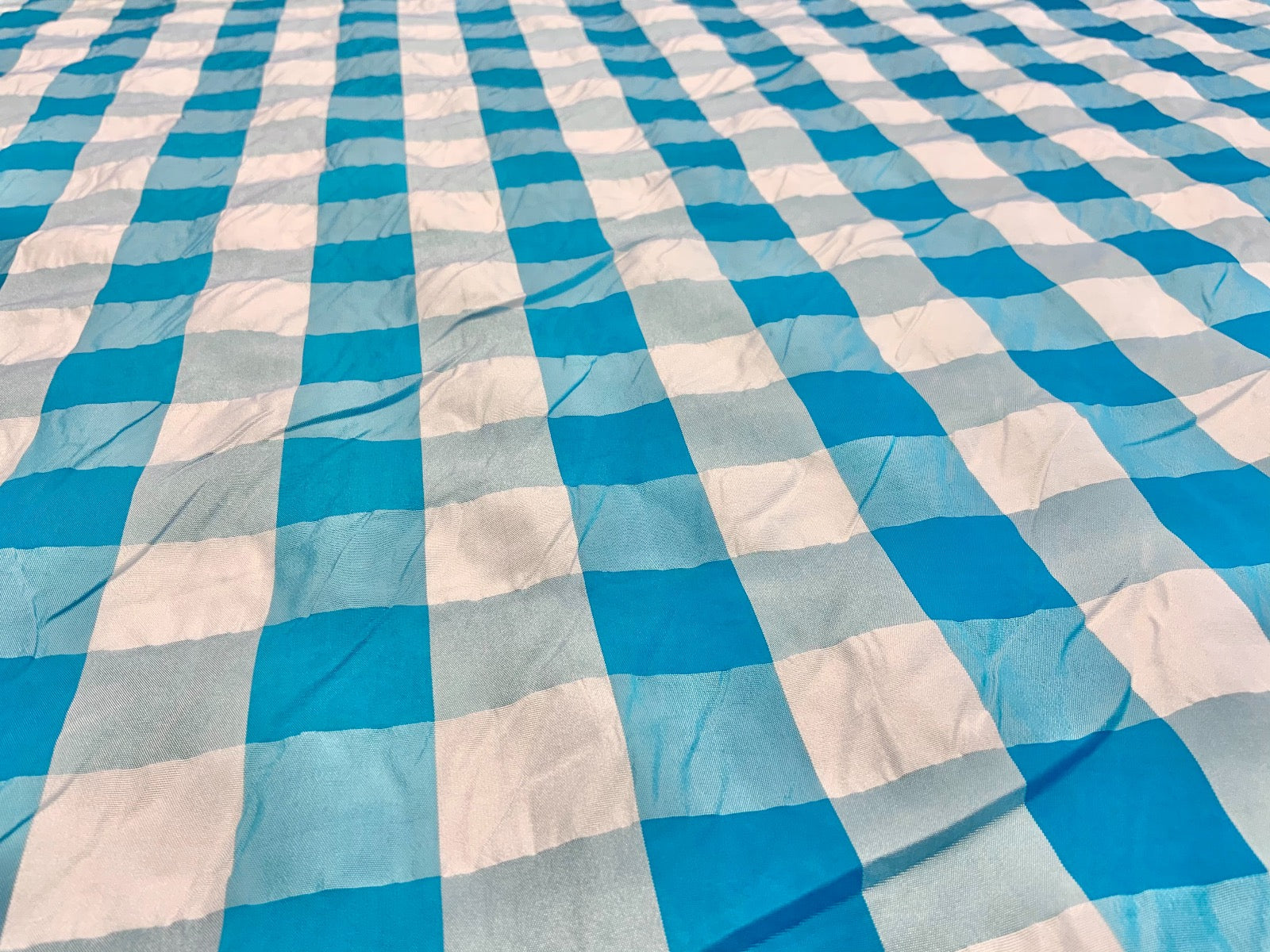 I386 Gingham Taffeta Turquoise