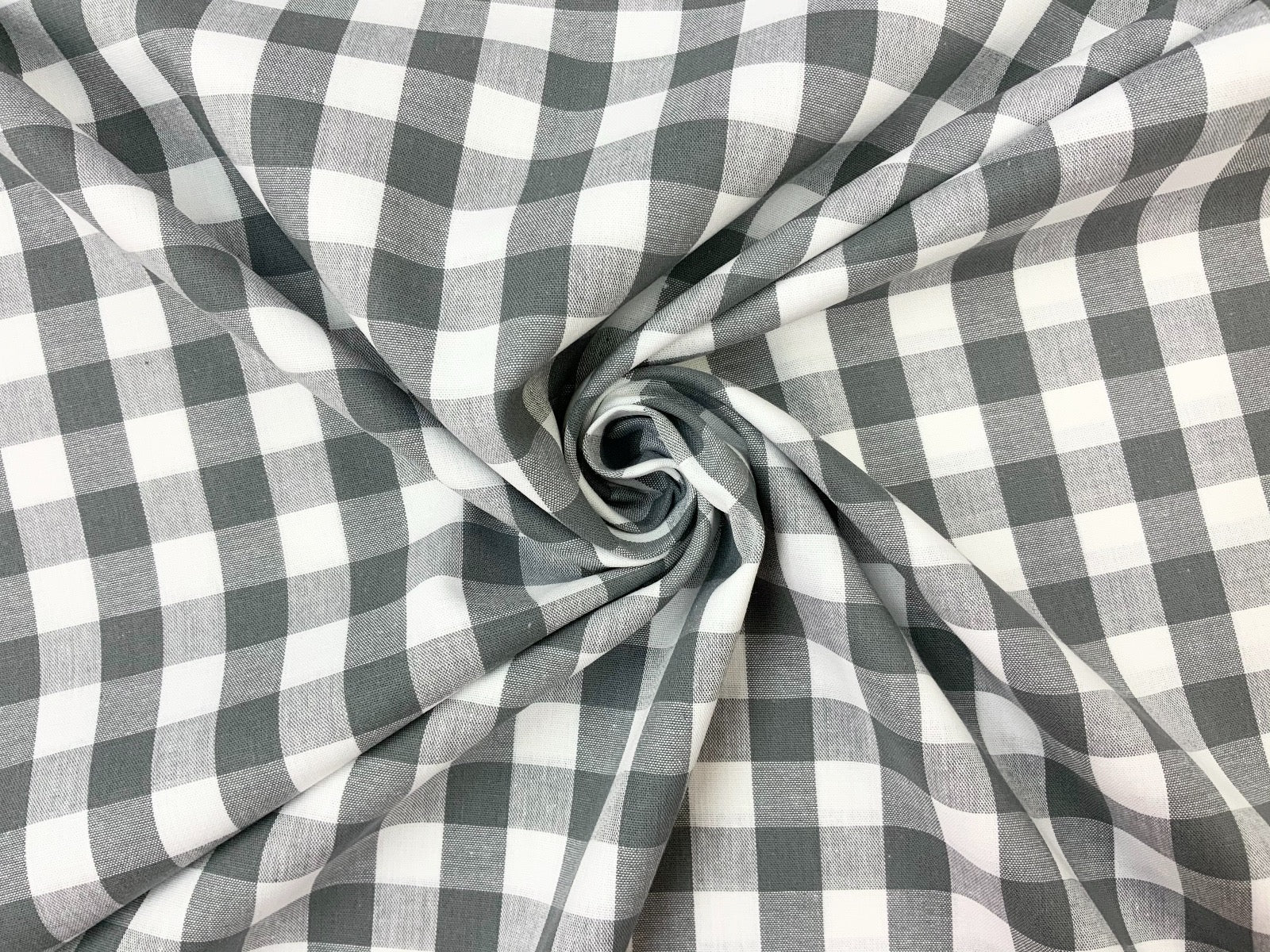 Cotton Gingham Stone B312