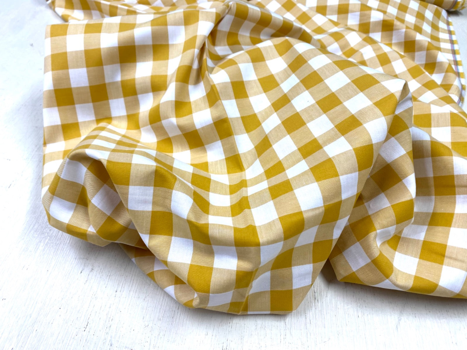 C745 17mm Mustard Woven Cotton Gingham