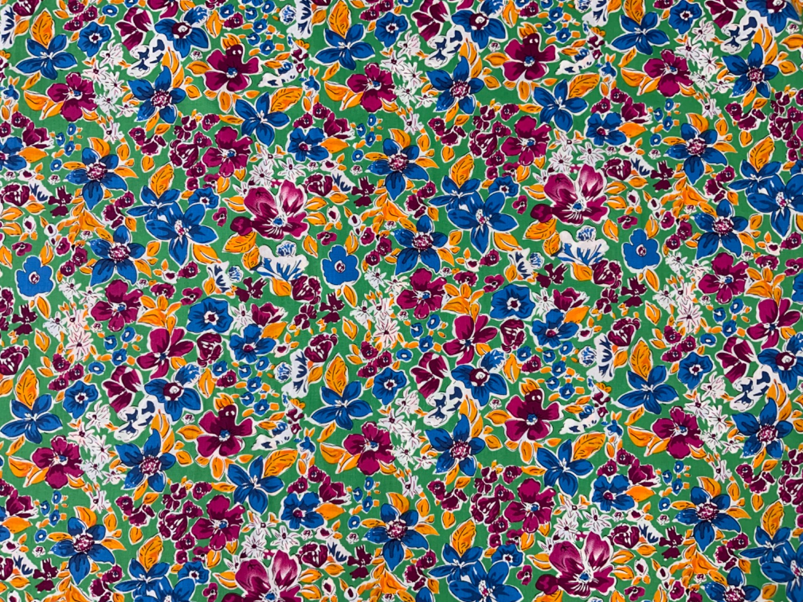 Ava Floral Cotton Lawn Green Tex Ex 2651