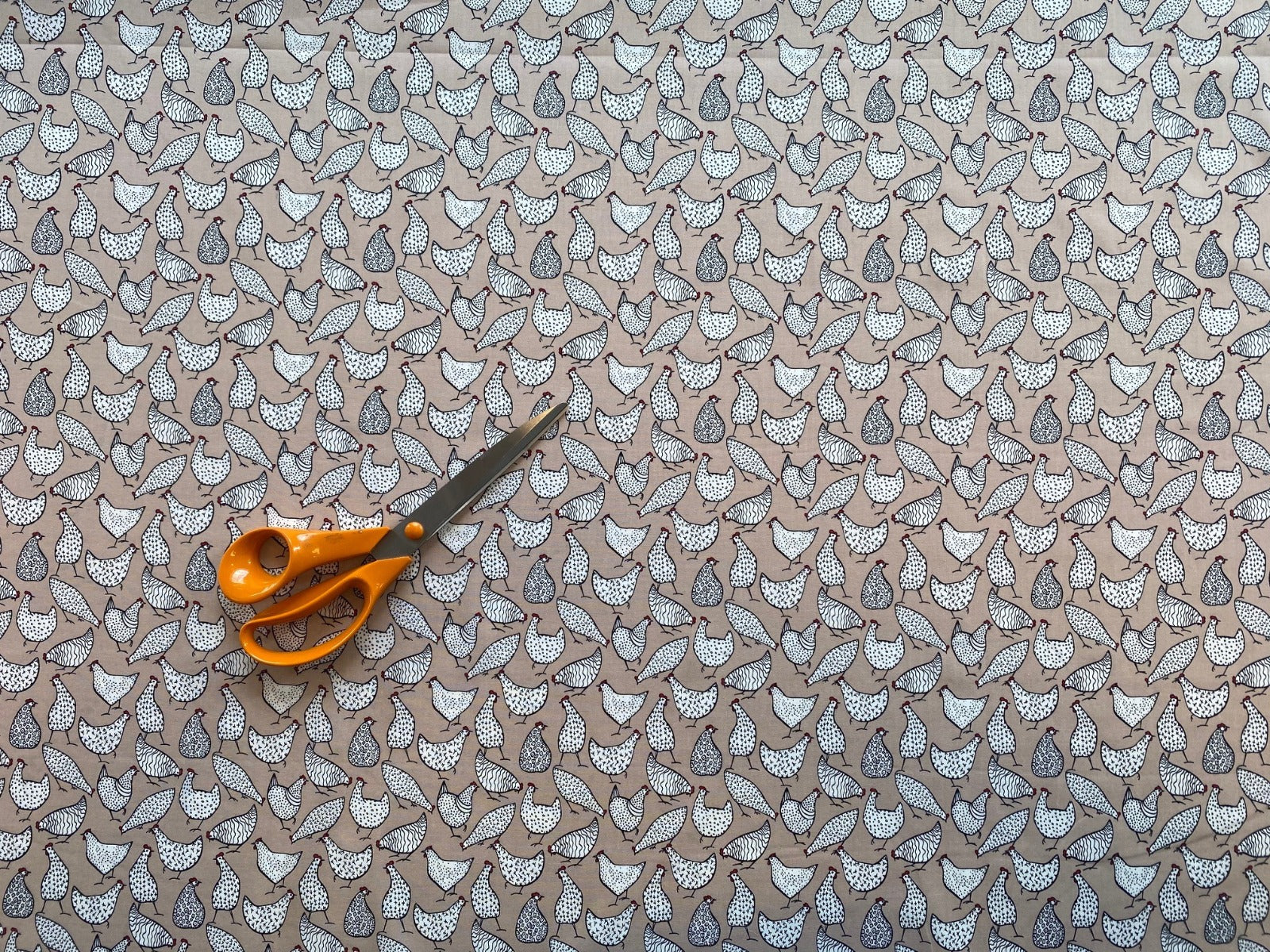 Mrs Chicken Cotton Poplin Beige C527