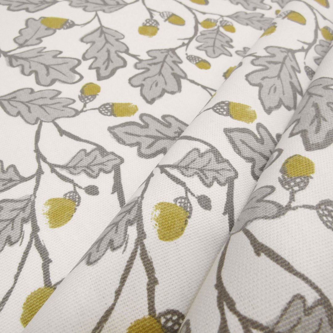 Clarke & Clarke oak leaf print cotton curtain fabric.