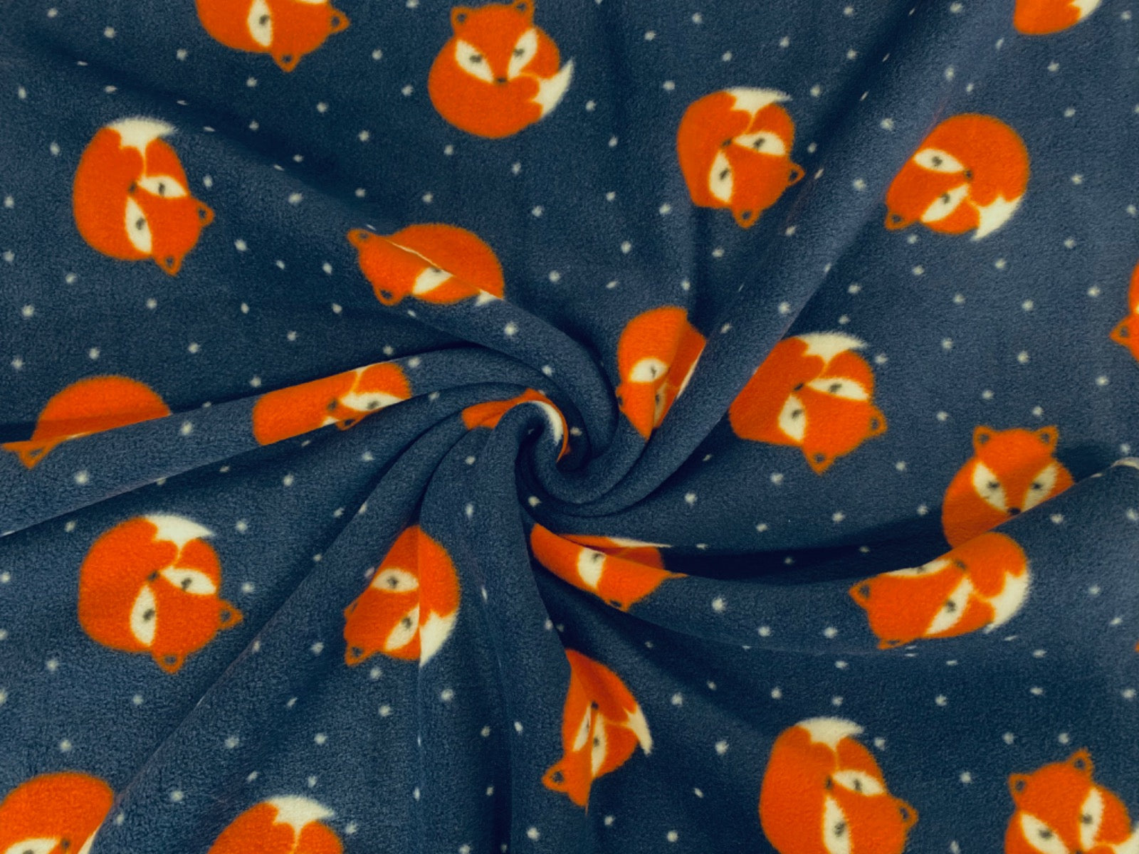 C358 Sleepy Fox Polar Fleece Navy