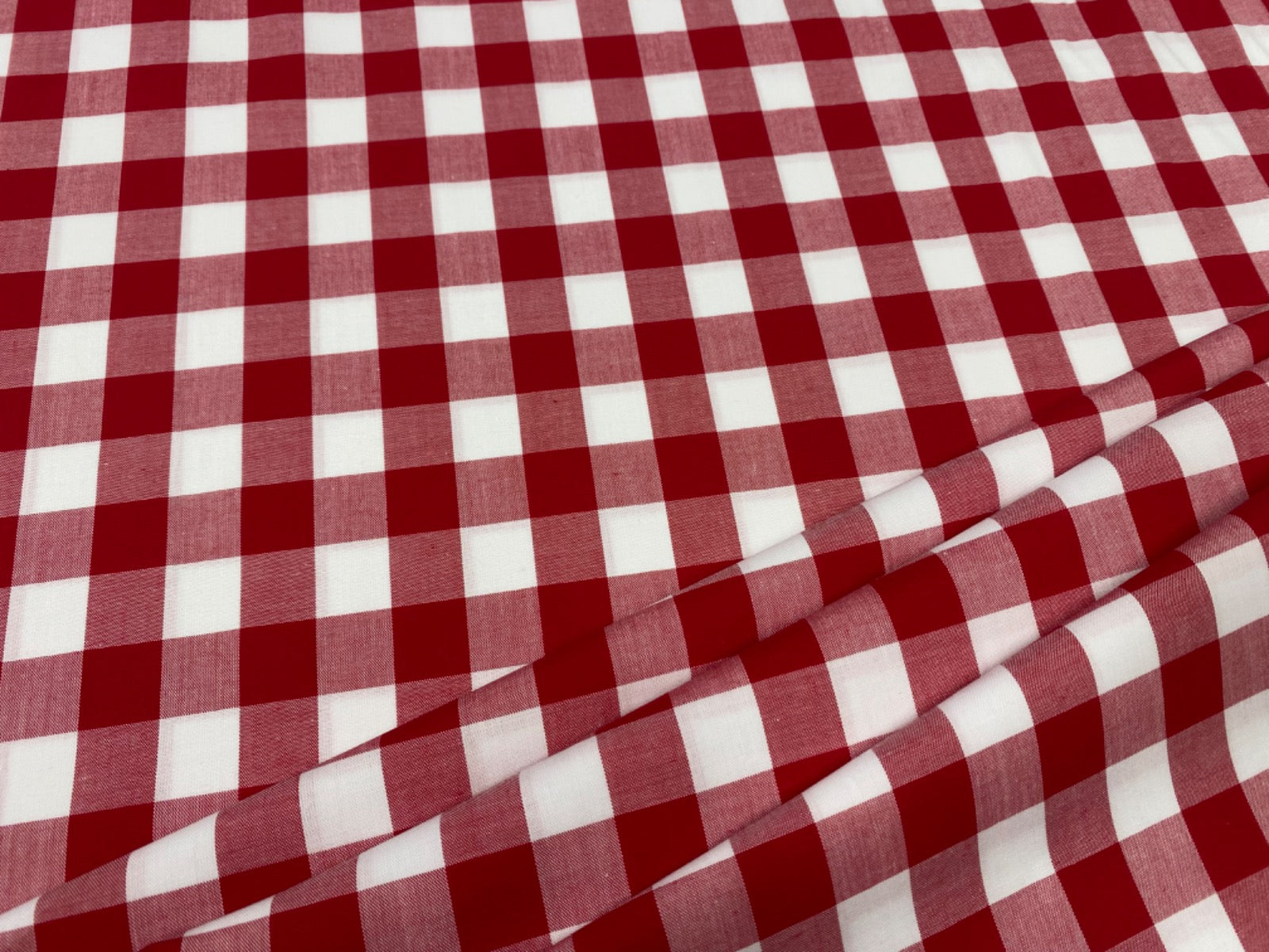 C744 17mm Red Woven Cotton Gingham