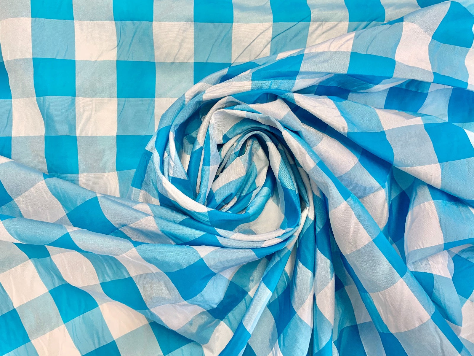 I386 Gingham Taffeta Turquoise