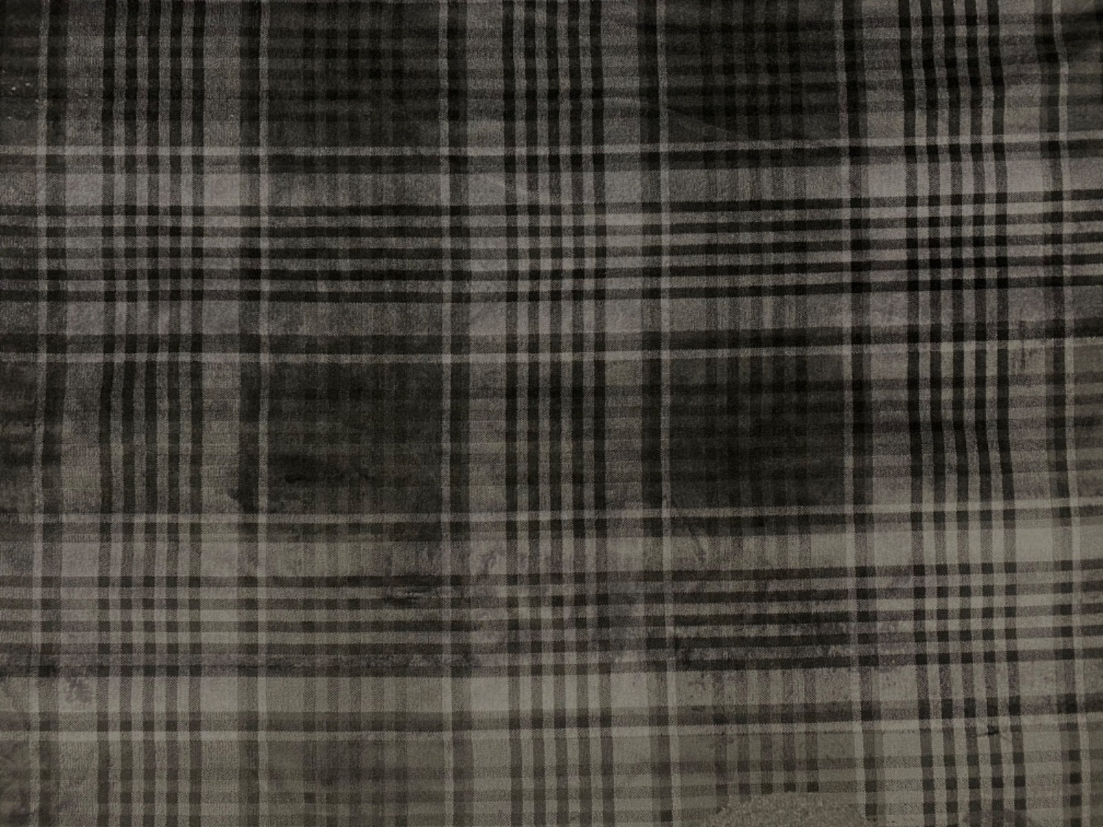 Tex Ex 2814 Heavy Check Upholstery Velvet Black Grey