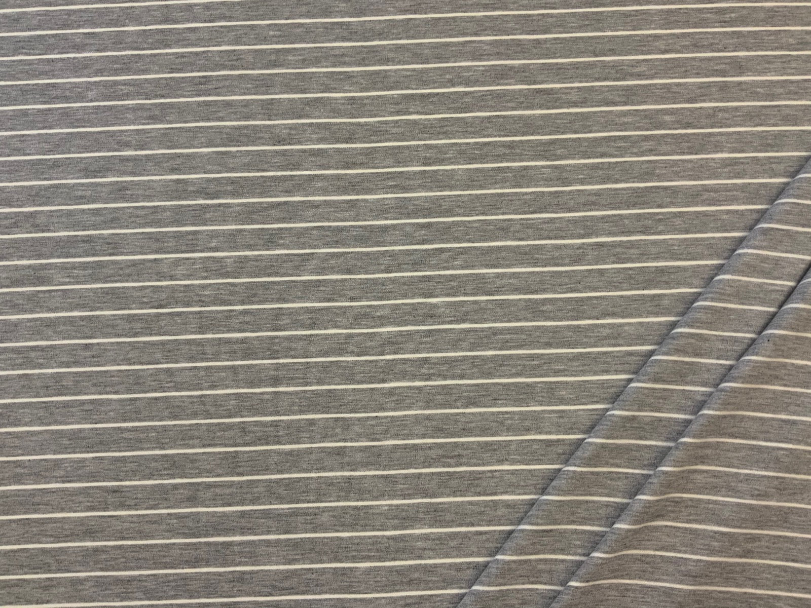 F239 Stripe Heavy Jersey Grey