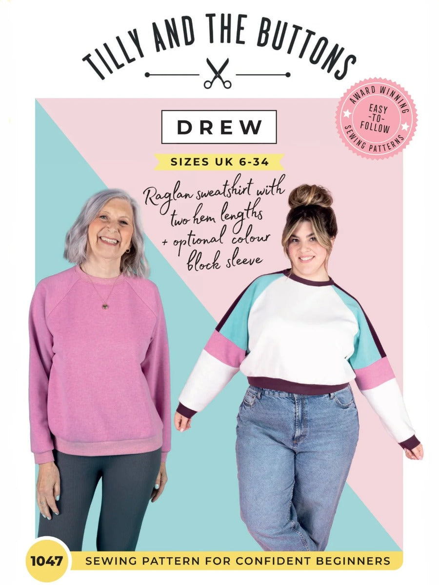 Tilly And The Buttons Drew Raglan Sweatshirt