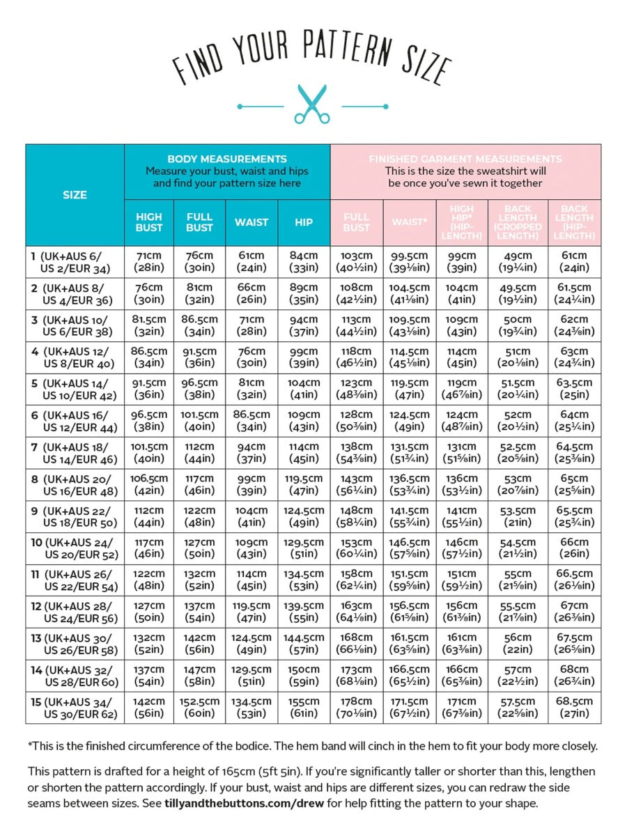 Tilly And The Buttons Drew Raglan Sweatshirt