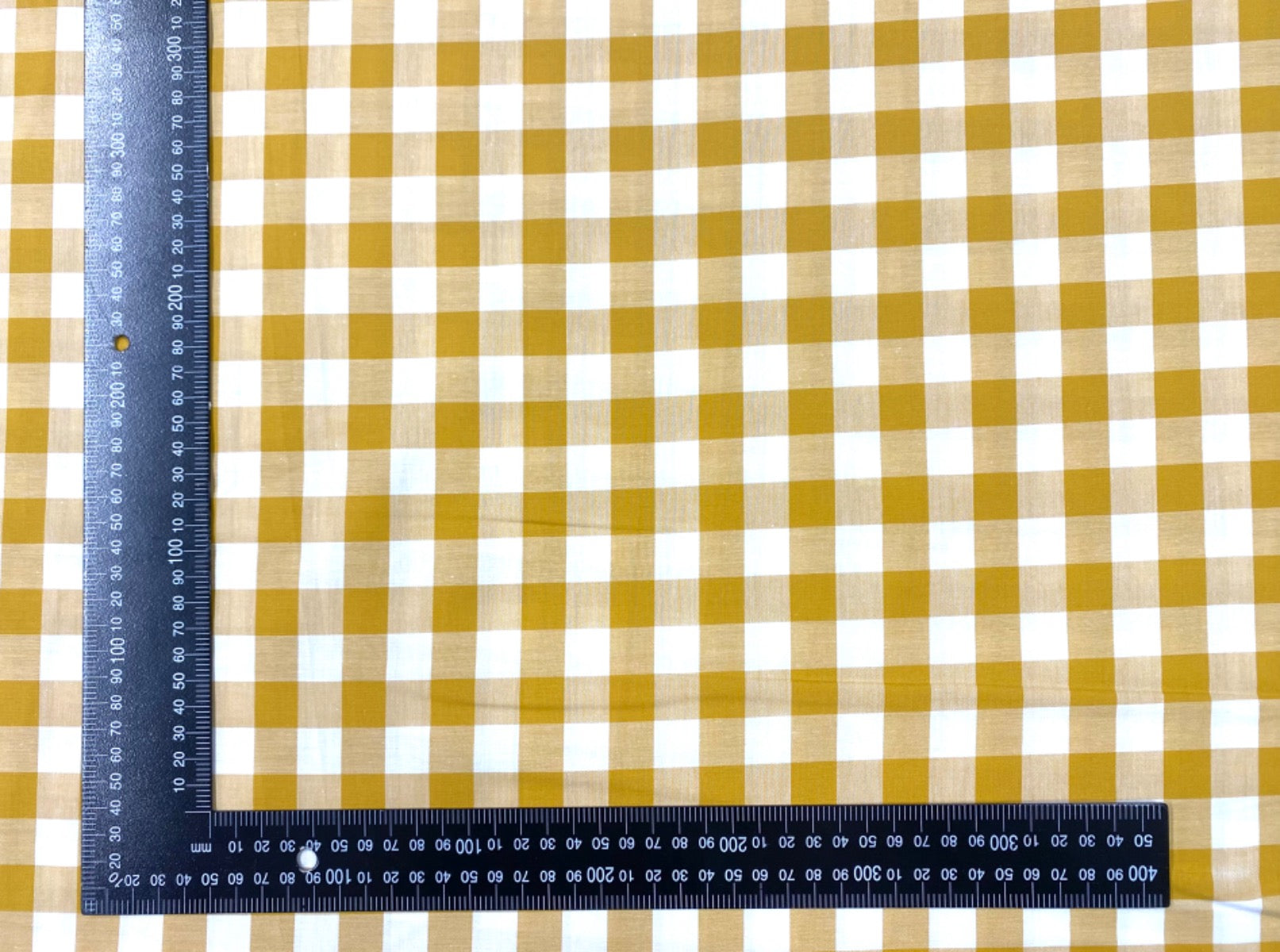 C745 17mm Mustard Woven Cotton Gingham