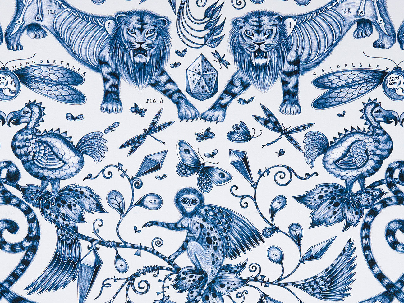 Clarke & Clarke Extinct Blue