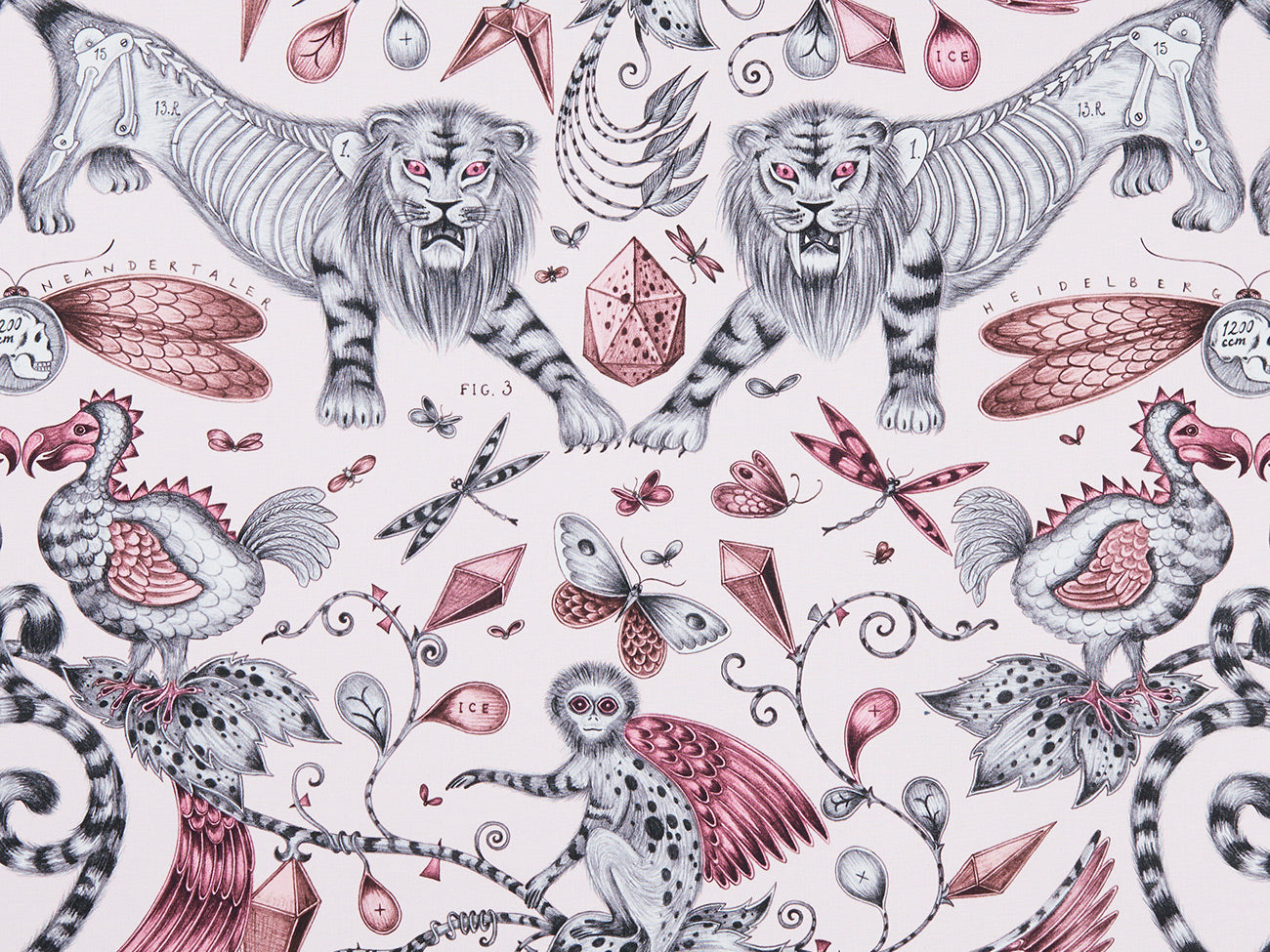 Clarke & Clarke Extinct Pink