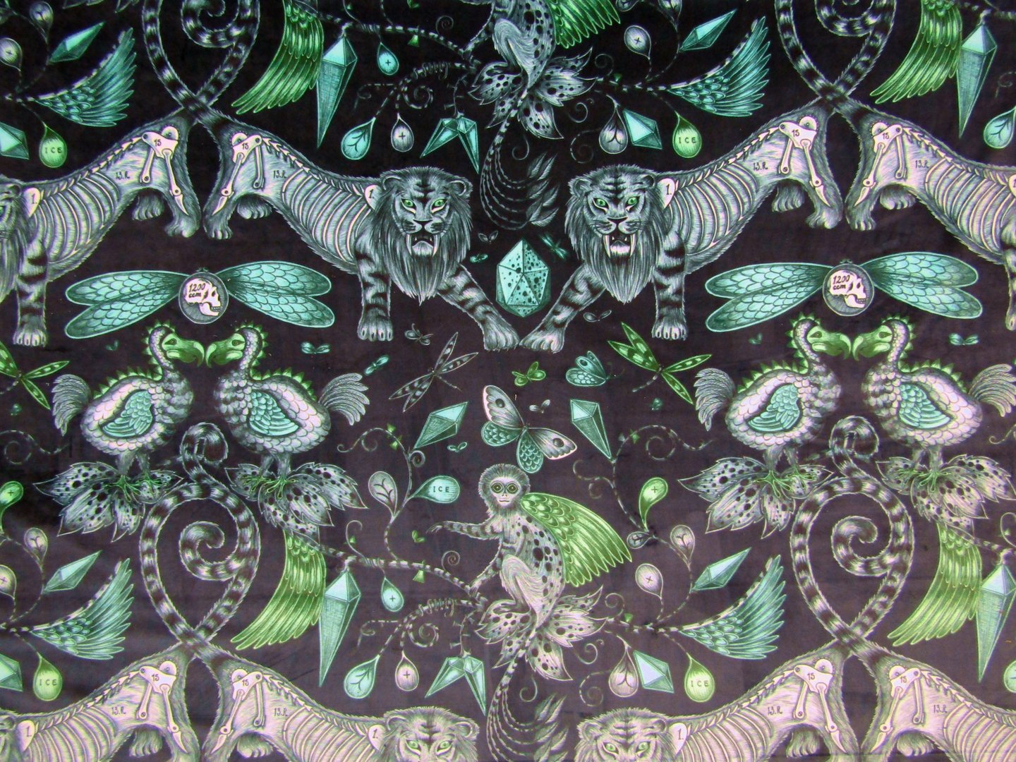 Clarke & Clarke Extinct Velvet Navy