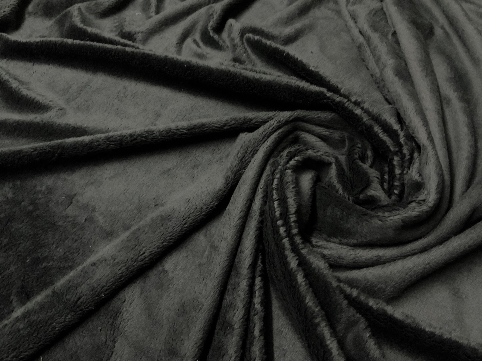Super Soft Plush Short Pile Fur Black U231