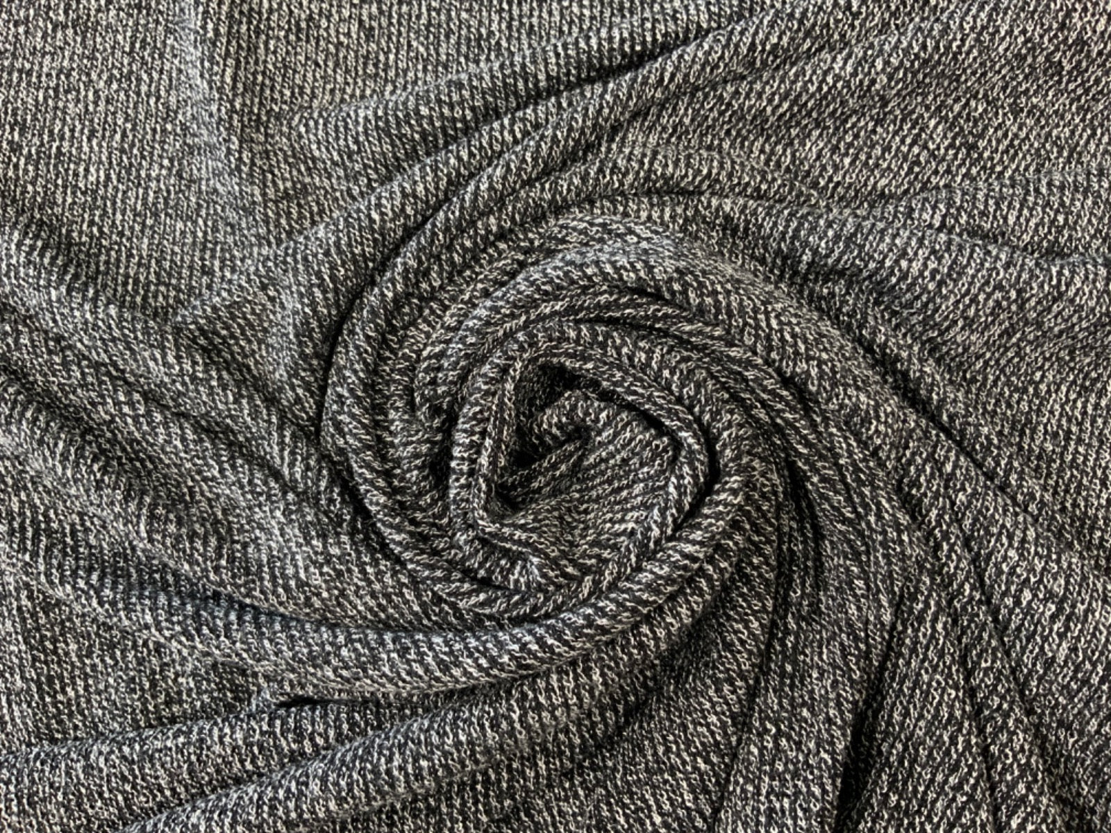Marl Rib Knit Black White F274