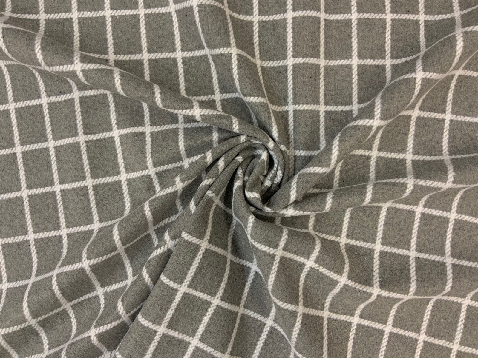 Rope Check Wool Touch Grey F116