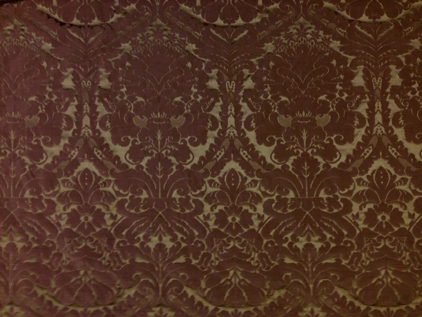 Faux Silk Damask Coffee
