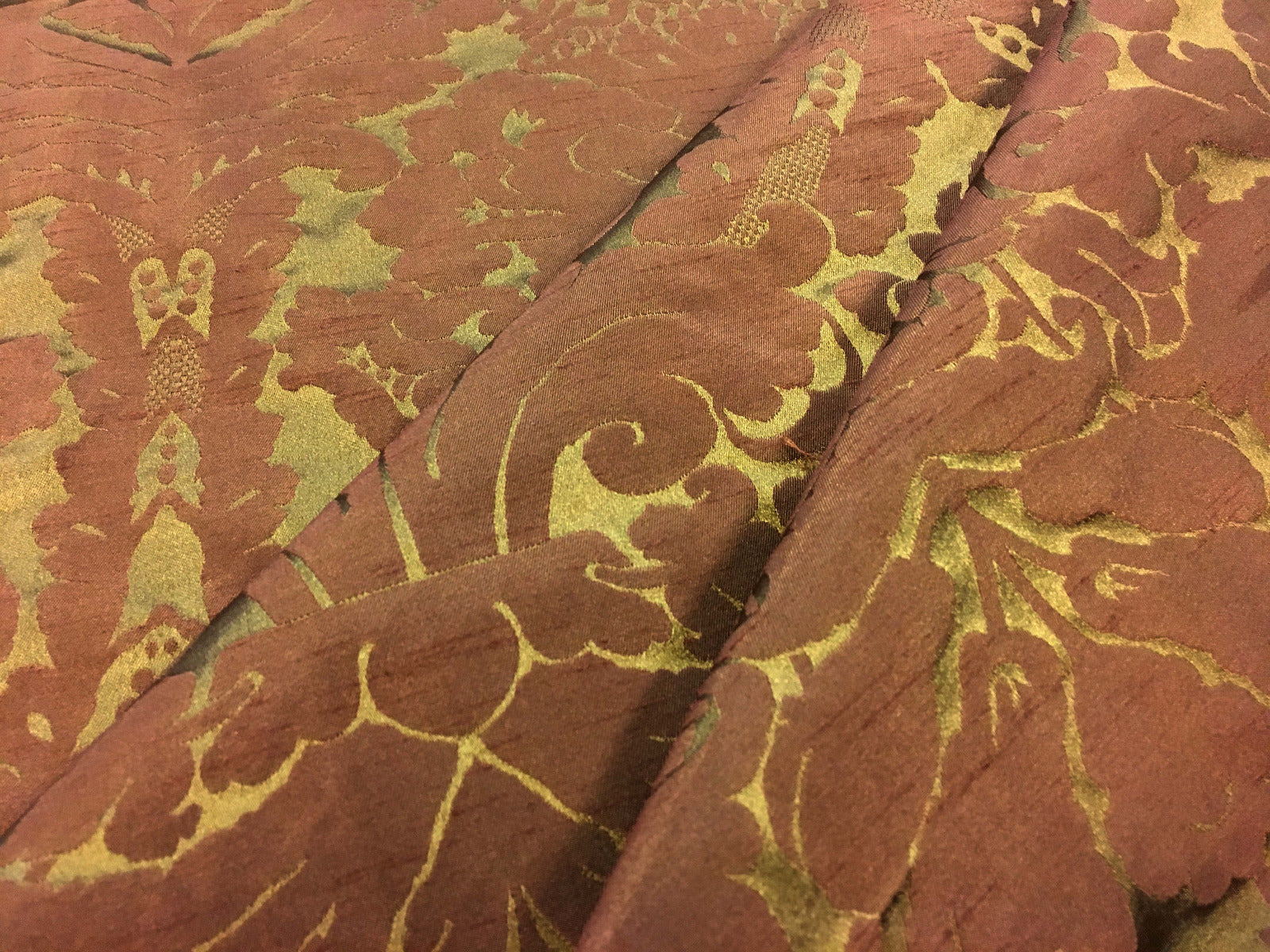 Faux Silk Damask Coffee