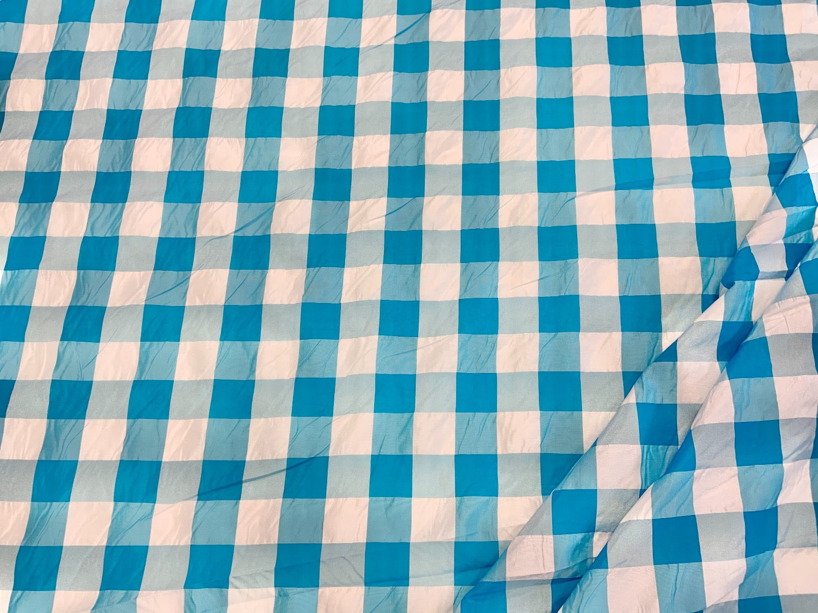 I386 Gingham Taffeta Turquoise