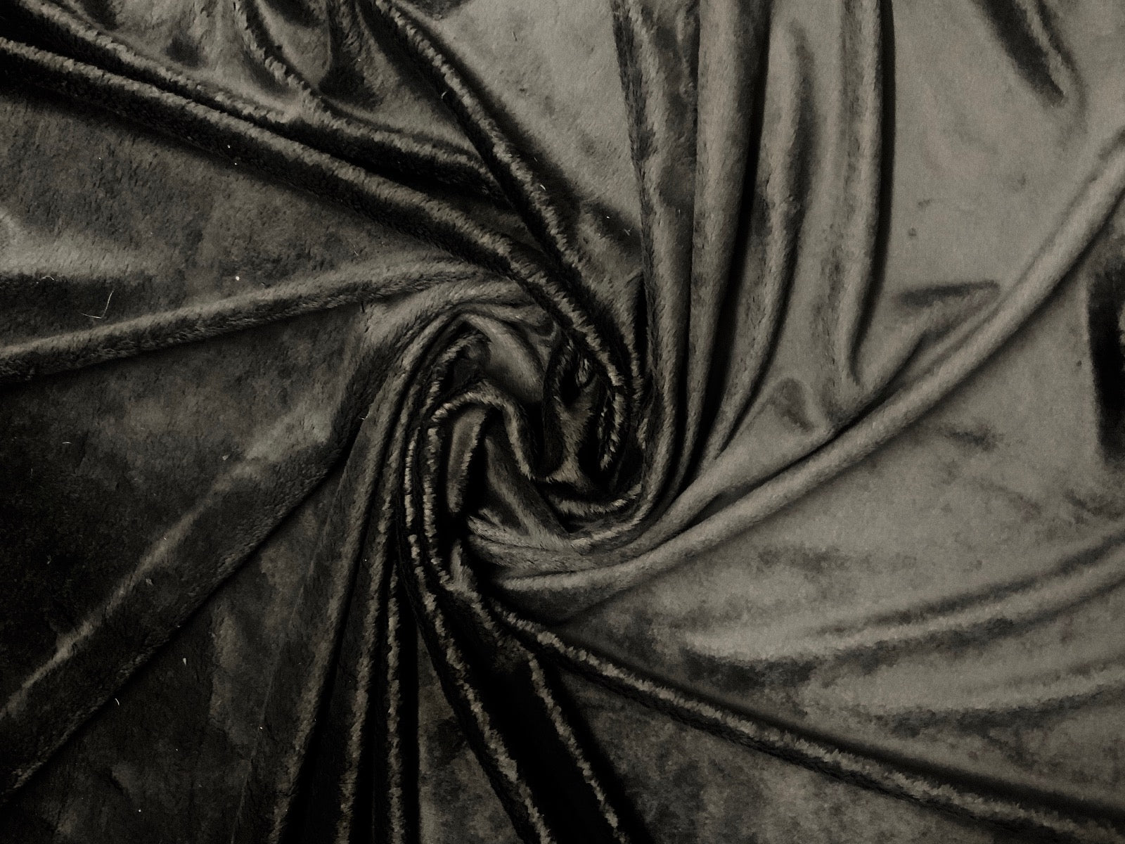 Super Soft Plush Short Pile Fur Black U231