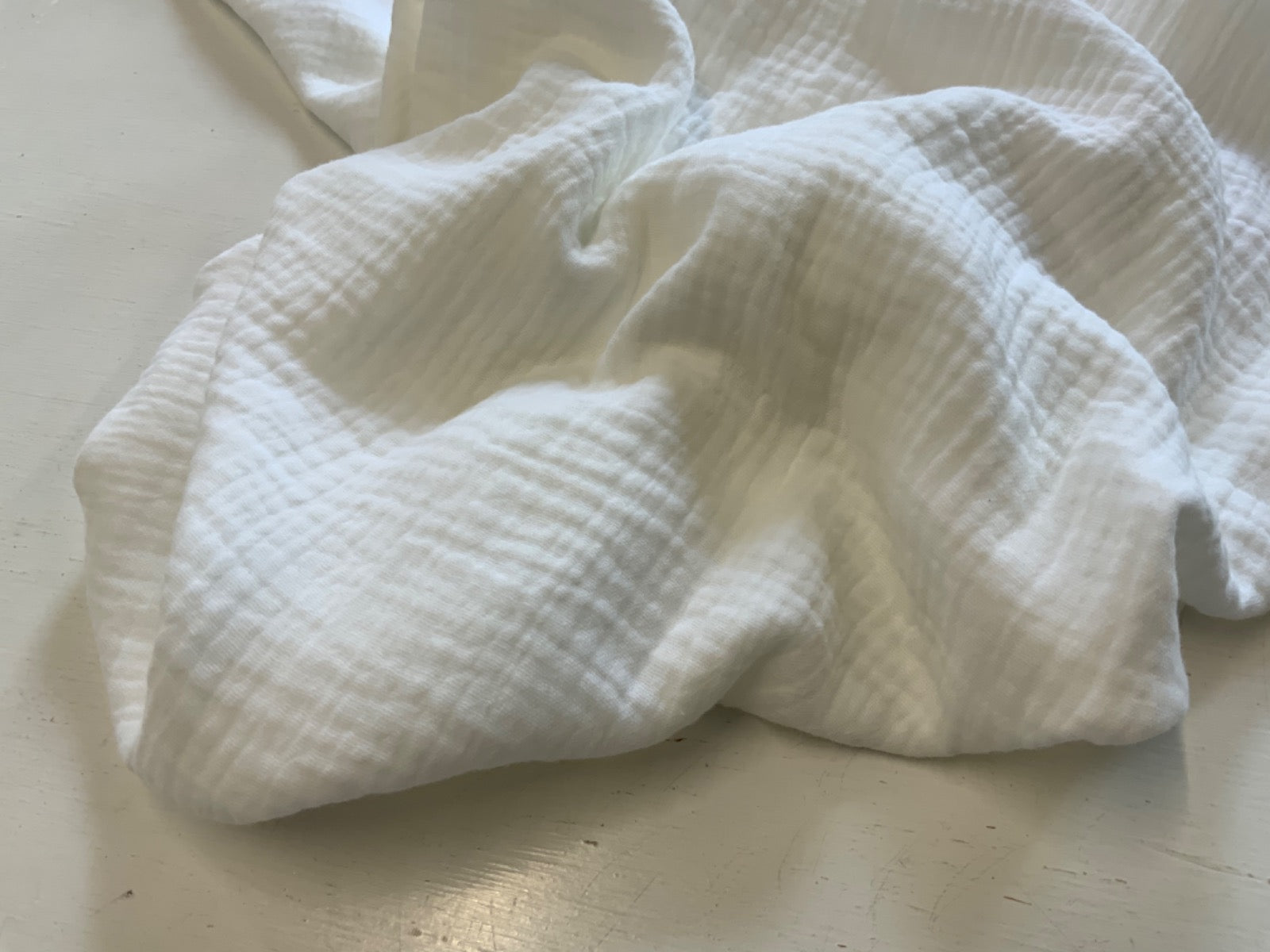 C338 Muslin Double Cloth Crinkle White