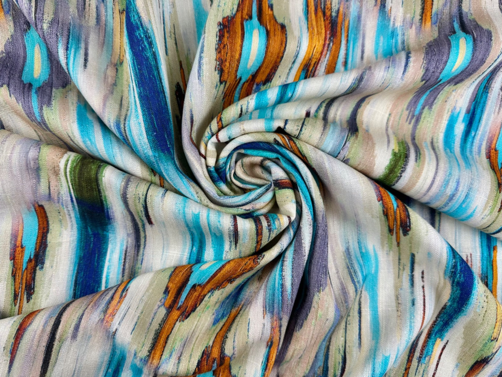 Waterfall Linen Viscose Blue Multi C793