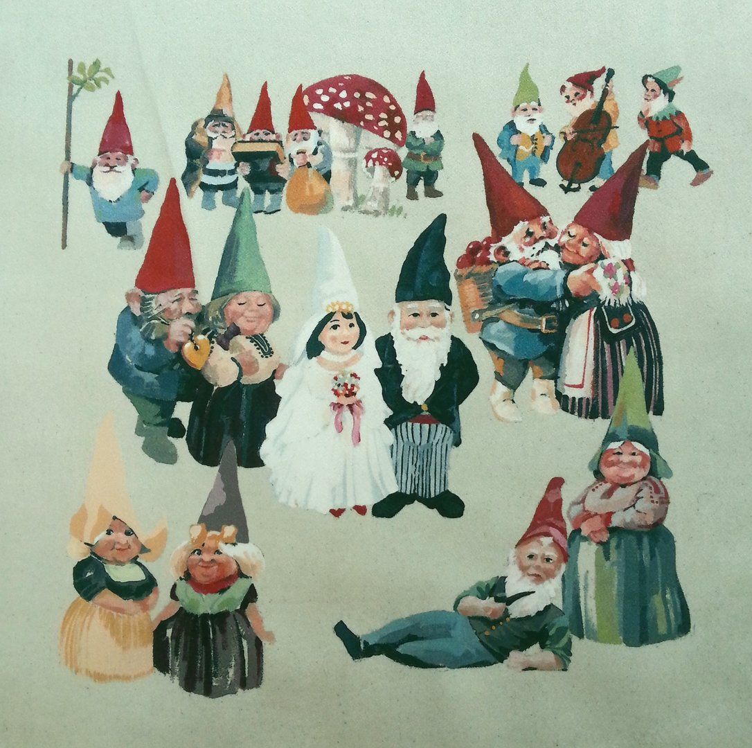 The Great Gnome Wedding Velvet Cushion Panel