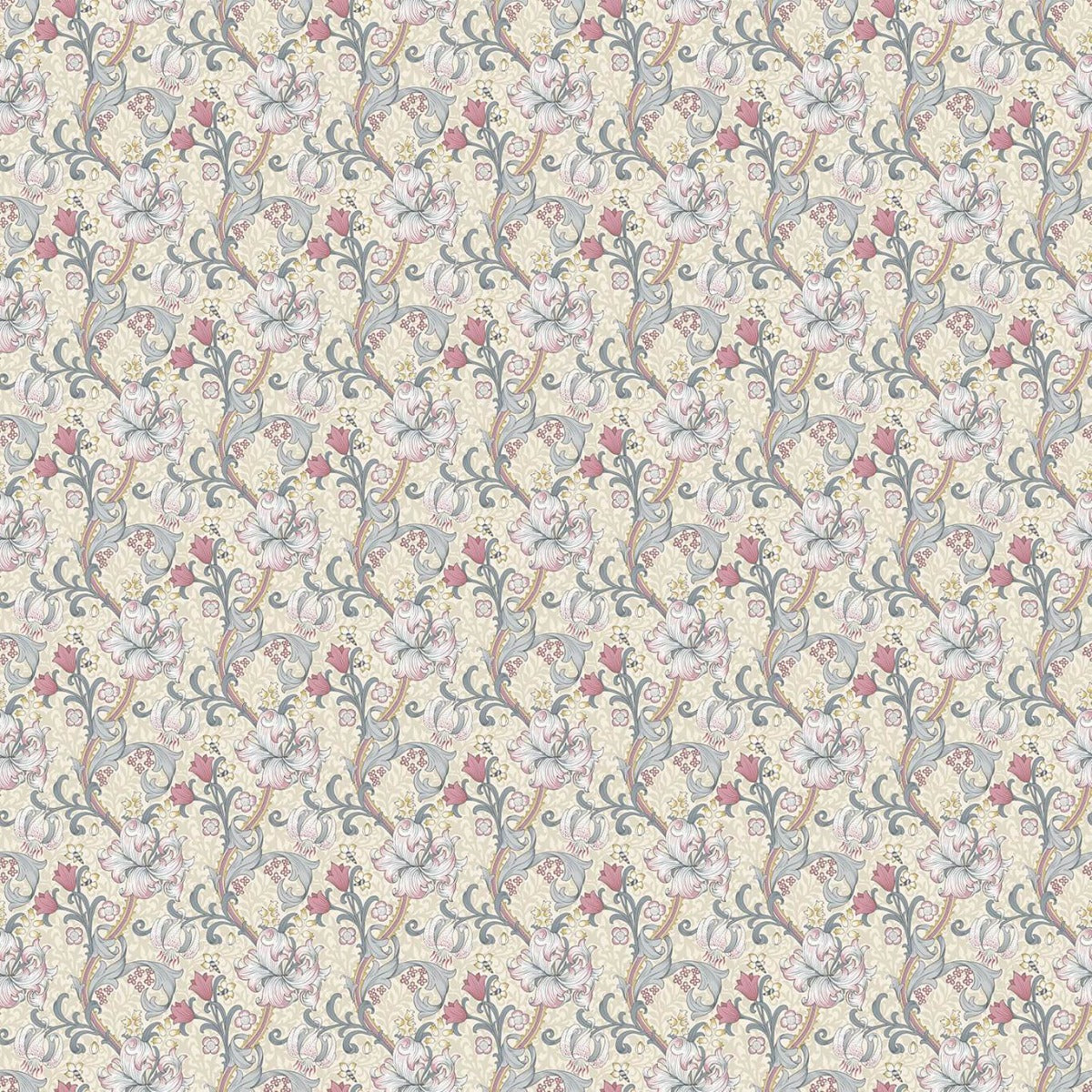 Clarke & Clarke Golden Lily Dove Plum