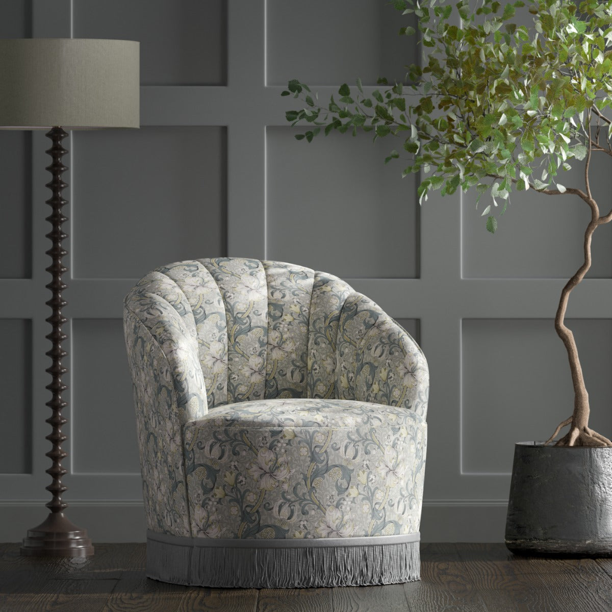 Clarke & Clarke Golden Lily Linen Blush