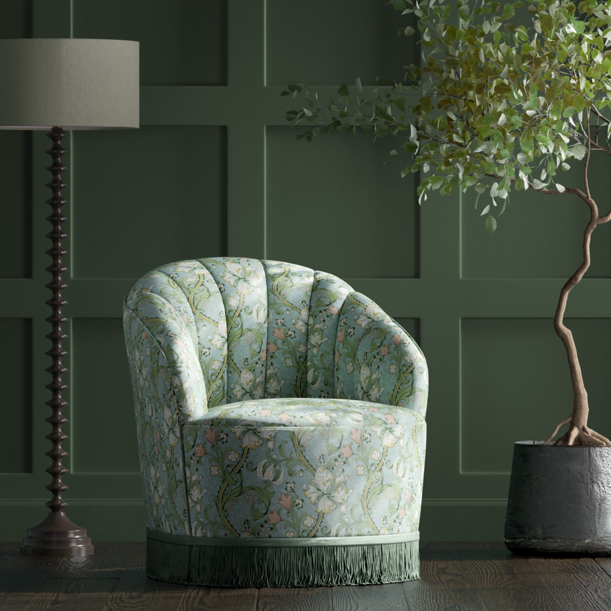 Clarke & Clarke Golden Lily Apple Blush