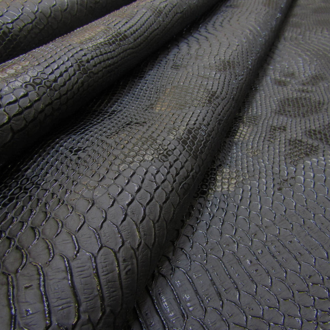 H89 Black Snakeskin Leatherette