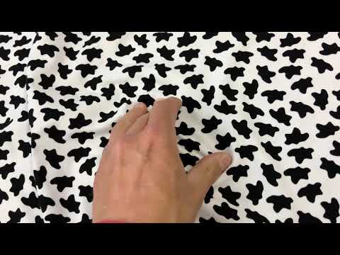 B346 Cow Print Jersey Black and White