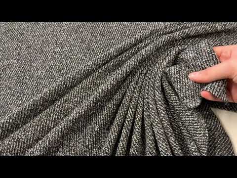 Marl Rib Knit Black White F274