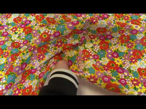 H315 Seventies Flower Cotton Sunshine