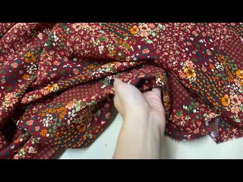 F340 Flower Patch Soft Drape Red