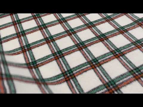 Irish Check Wool Touch Orange Green F347