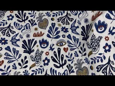 H332 Matisse Folk Tapestry Indigo