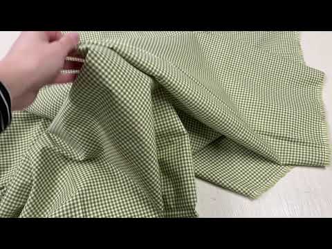 C749 3mm Green Olive Woven Cotton Gingham